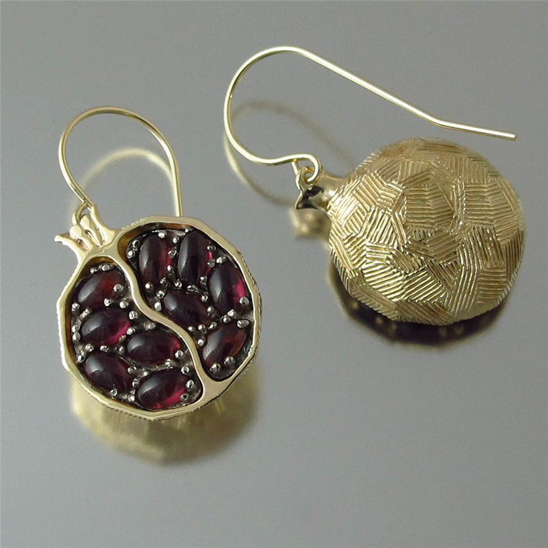 Bohemian Red Pomegranate Seed Women Earrings