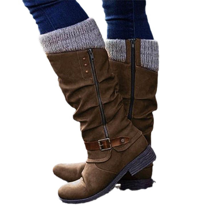 Knight Boots Autumn And Winter Women's Boots High Tube Plus Size