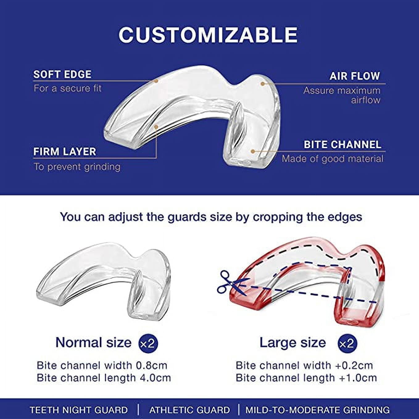 ASRL Mouth Guard for Clenching Teeth at Night, Night Guards for Teeth Grinding (4 Pack, 2 Sizes)