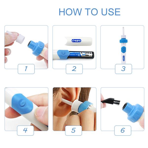 Safety Electric Cordless Vacuum Ear Cleaner Wax Remover Painless Cleaning Tool