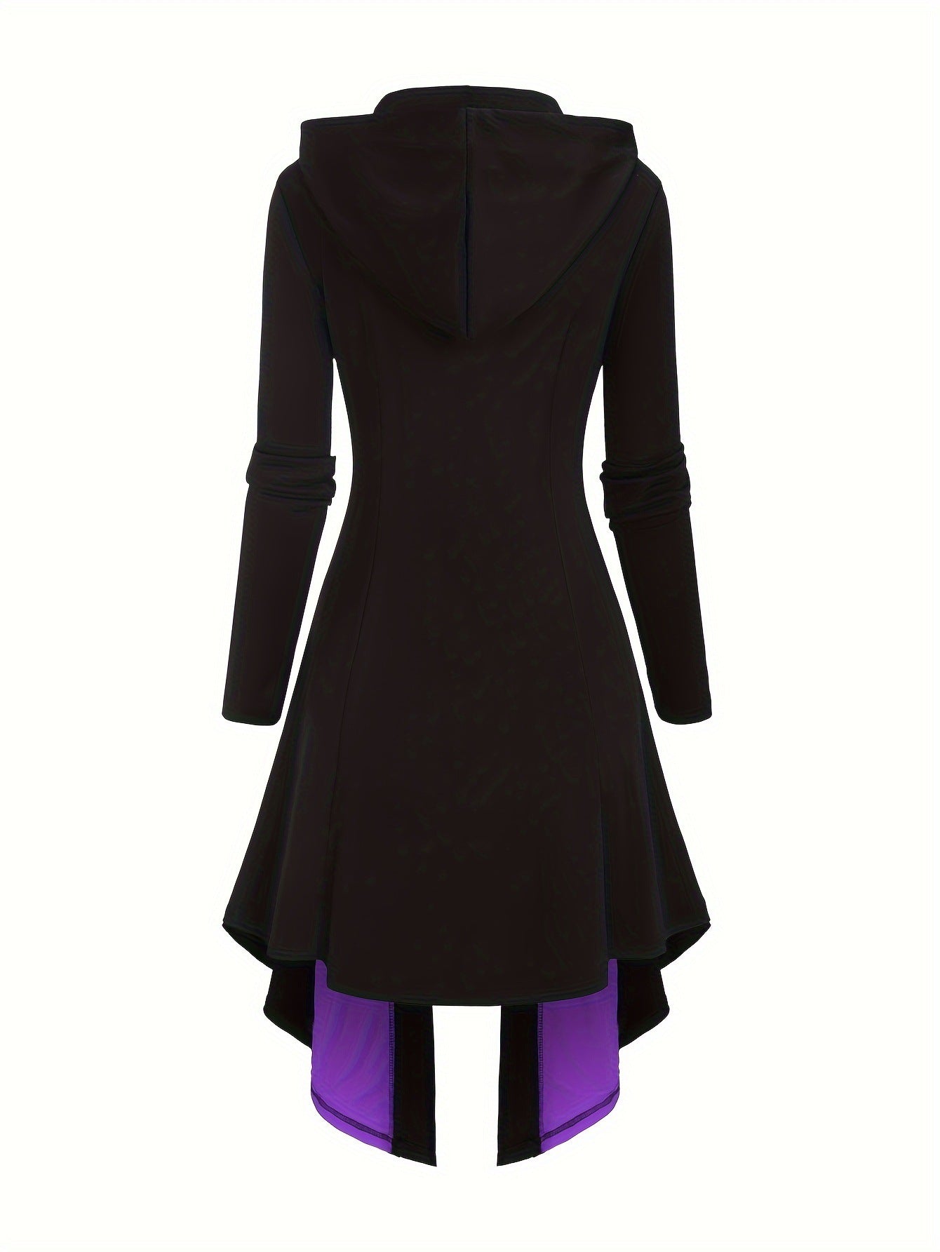 Gothic Style New Hooded Color Matching Mid-length Dress