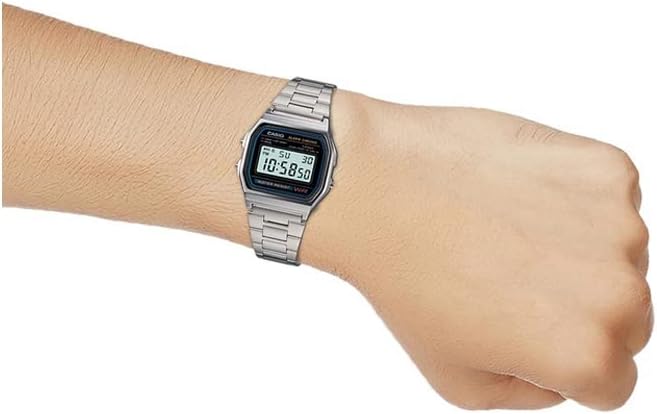 Casio Men's A158WA-1DF Stainless Steel Digital Watch