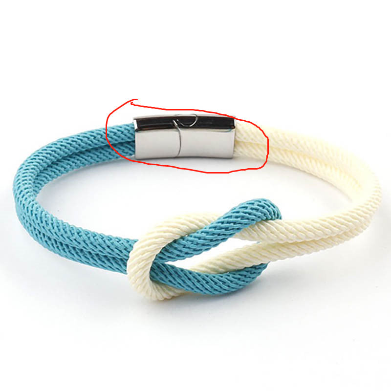 Minimalist Lucky Stainless Steel Adjustable Milan Rope Bracelet