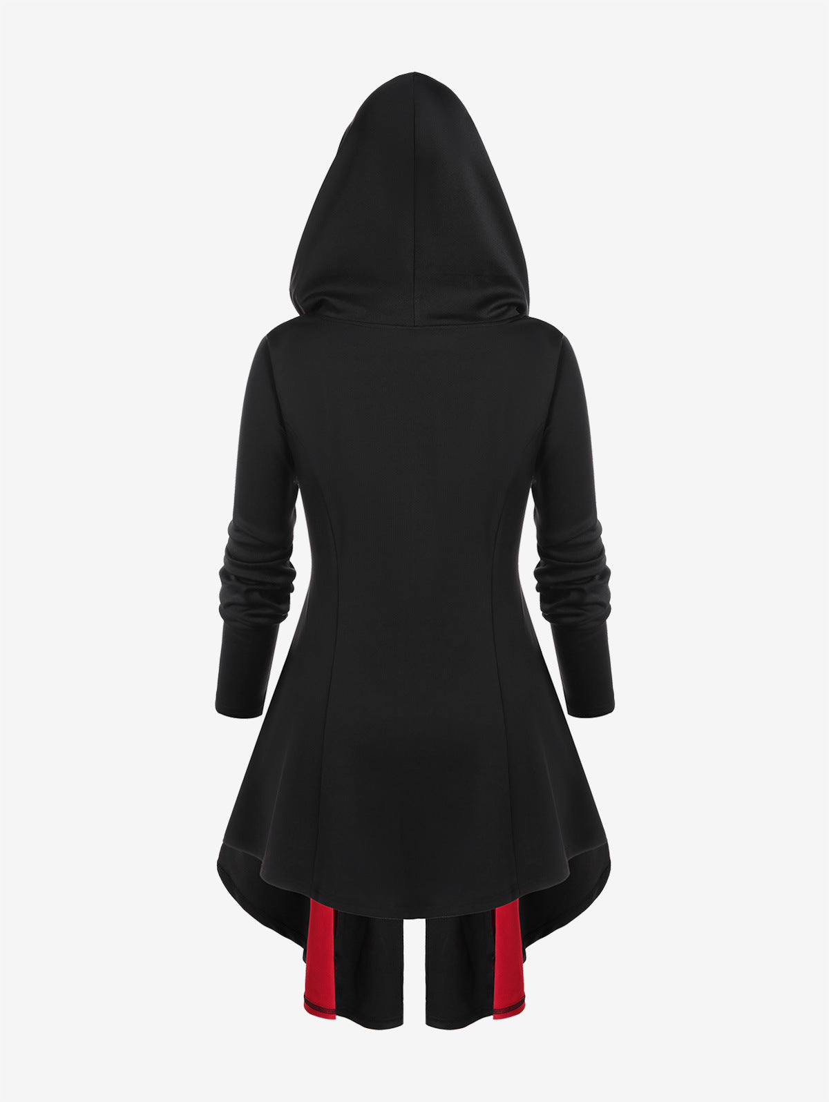 Gothic Style New Hooded Color Matching Mid-length Dress