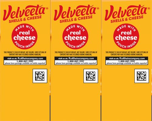 Velveeta Shells & Cheese: Original Shell Pasta & Cheese Sauce Meal, 3-Pack (12 oz Boxes)