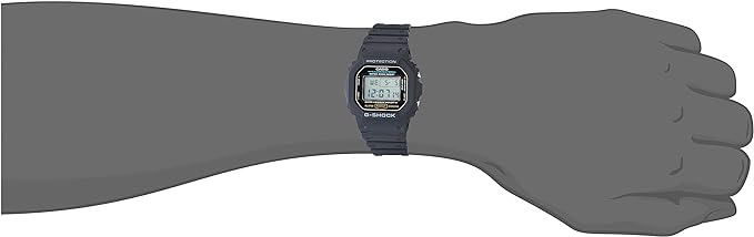 Casio Men's G-Shock Quartz Watch with Resin Strap, Black, 20 (Model: DW5600E-1V)