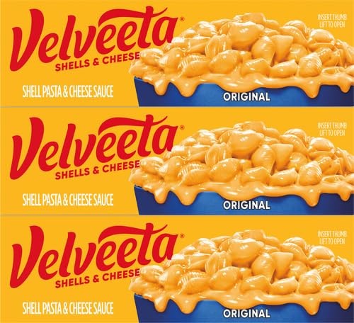 Velveeta Shells & Cheese: Original Shell Pasta & Cheese Sauce Meal, 3-Pack (12 oz Boxes)