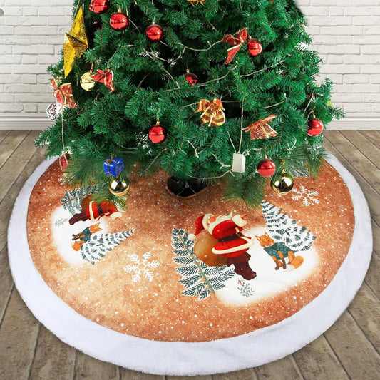 Christmas Tree Bottom Decoration Tree Skirt 98cm Flannel Old Man Tree