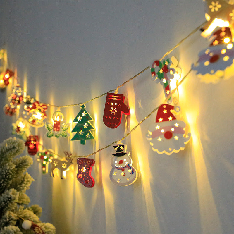 LED Battery String Lights Christmas Tree Deer Christmas Stockings