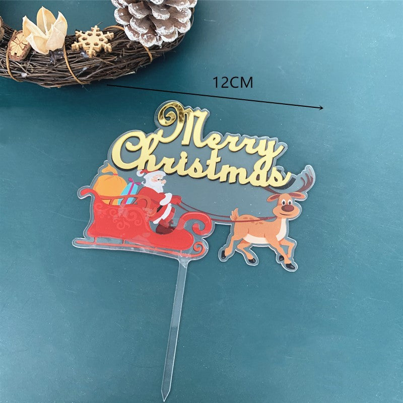 Christmas Style Acrylic Cake Insert Decoration