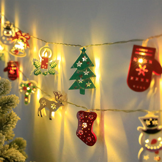 LED Battery String Lights Christmas Tree Deer Christmas Stockings