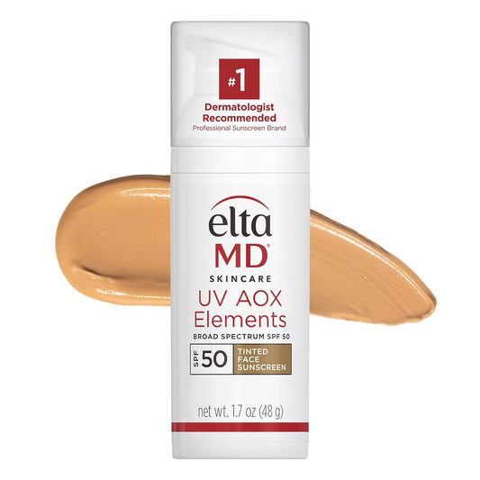 EltaMD UV AOX Elements Tinted Mineral Face Sunscreen SPF 50: Tinted Moisturizer with Zinc, Ideal for Makeup Wear and Sensitive Skin, 1.7 oz