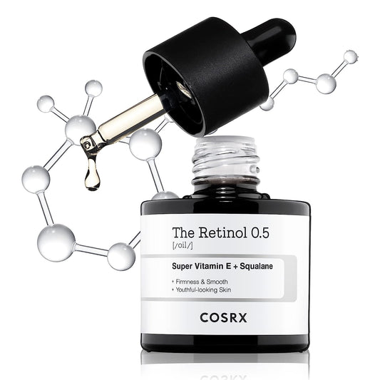 COSRX 0.5% Retinol Oil: Youthful Serum for Face, Minimizes Wrinkles, Fine Lines, & Aging Signs, Gentle Day & Night Skincare, Cruelty-Free Korean Formula
