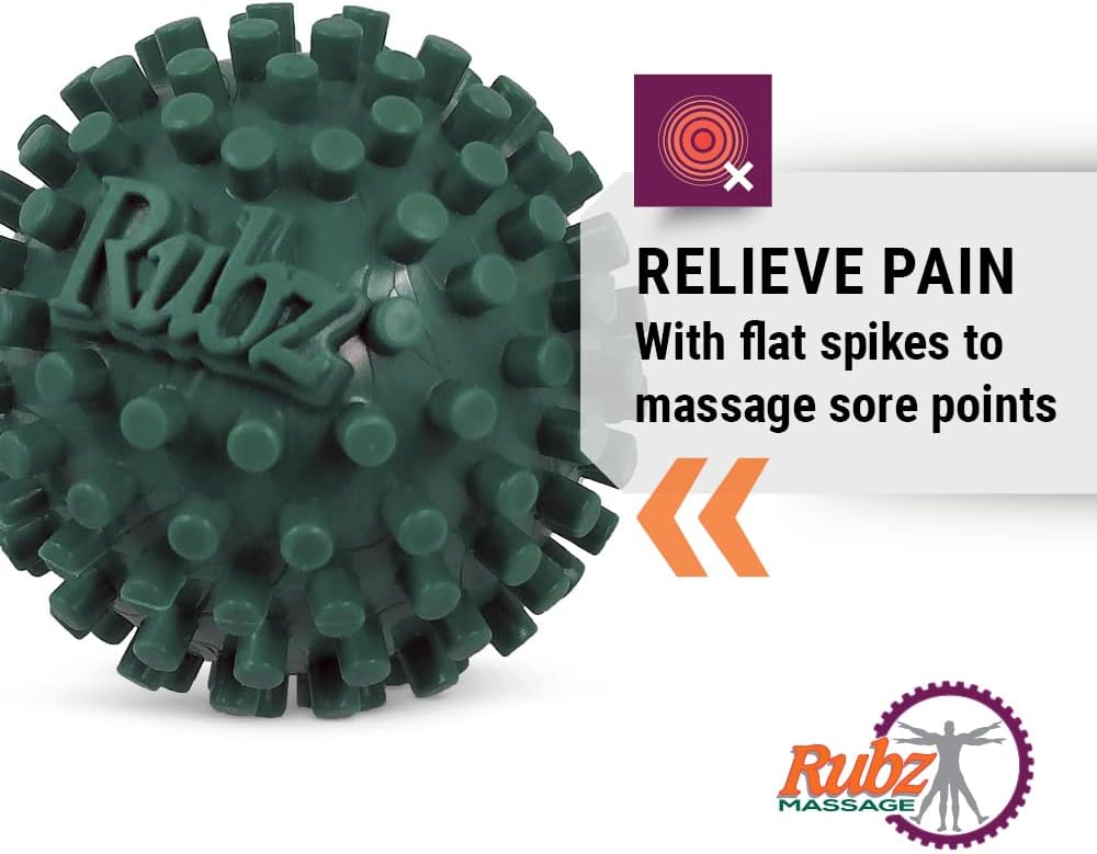 Due North Industrial Rubz Foot, Hand & Back Massage Ball, Relief from Plantar Fasciitis, Green