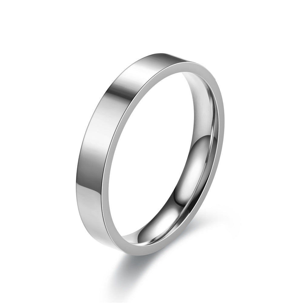 Flat Stainless Steel Glossy Ring