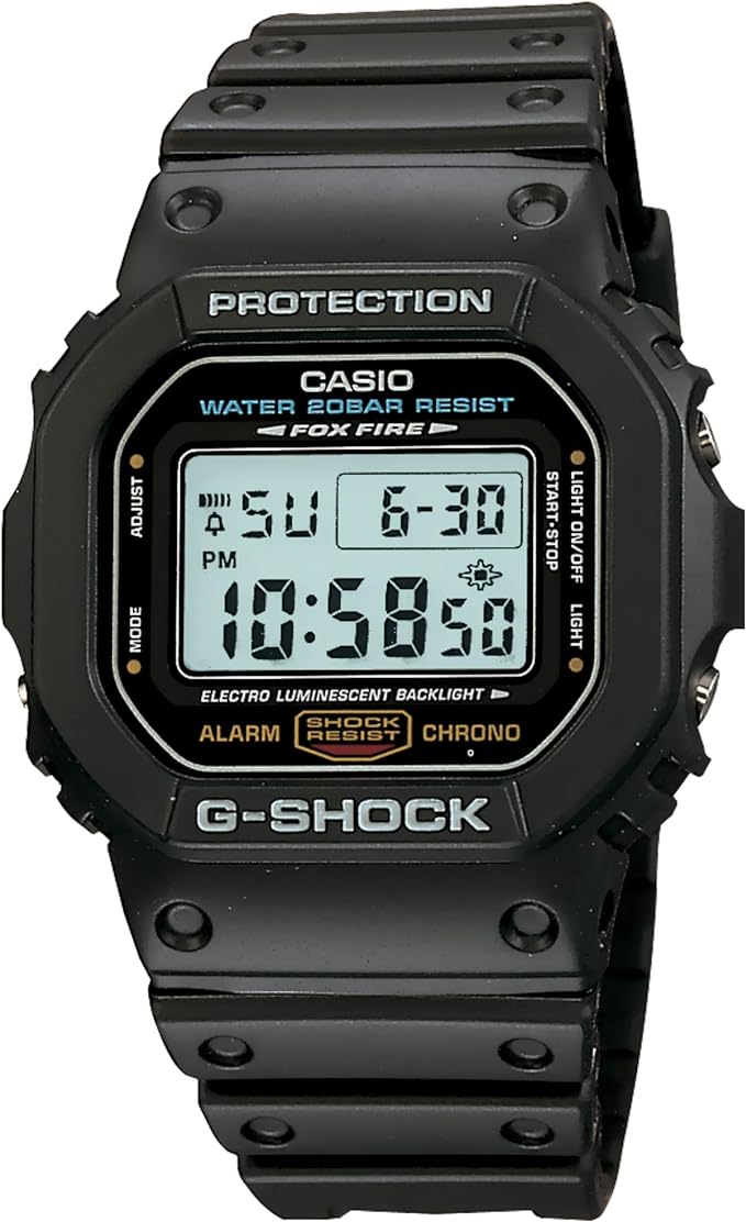 Casio Men's G-Shock Quartz Watch with Resin Strap, Black, 20 (Model: DW5600E-1V)