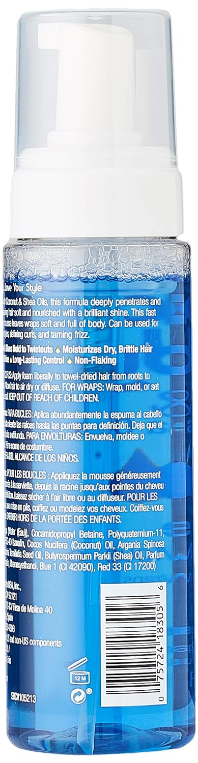 Lottabody Coconut Oil and Shea Foaming Curl Mousse: Nourishing Soft Wraps, Ideal for Curly Hair, Defines Curls, Fights Frizz, 7 Fl Oz