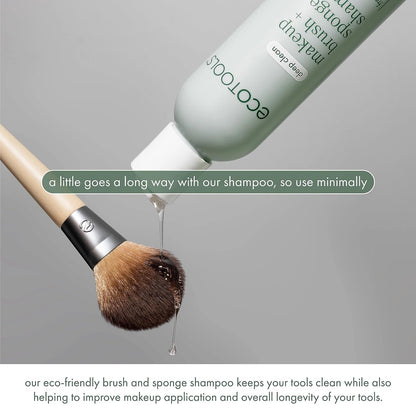 EcoTools 6 fl.oz Makeup Brush and Sponge Cleanser: Removes Makeup, Dirt, & Impurities, Fragrance-Free Formula, Vegan & Cruelty-Free