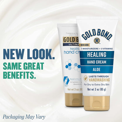 Gold Bond Healing Hand Cream, 3 oz., Enriched with Aloe for Long-lasting Moisture Even After Handwashing