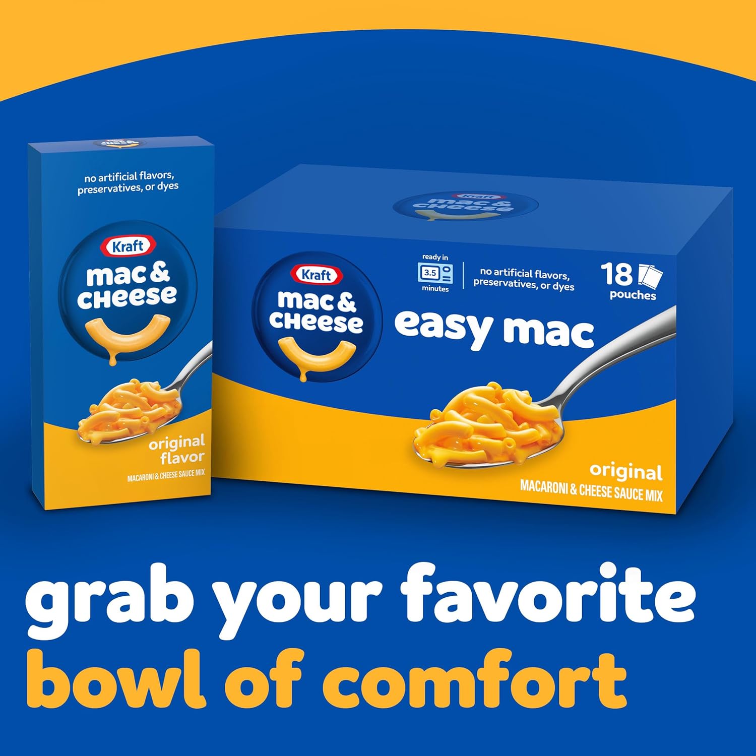 Kraft Easy Mac: Original Macaroni & Cheese Microwavable Dinner - 18 Packets