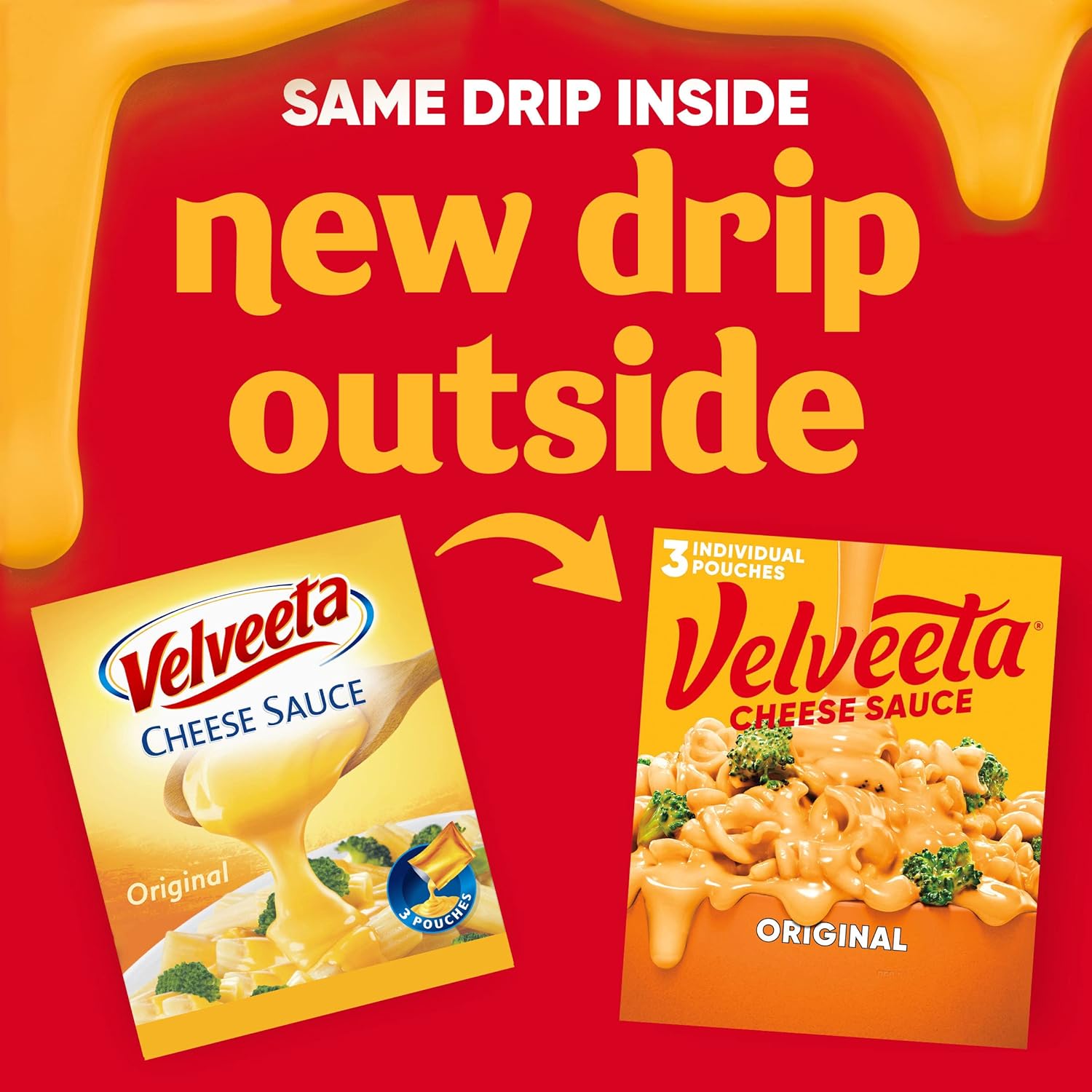 Velveeta Original Melting Cheese Sauce Pouches - 3 Pouches, 4 oz Each