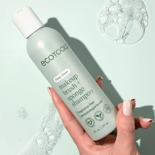 EcoTools 6 fl.oz Makeup Brush and Sponge Cleanser: Removes Makeup, Dirt, & Impurities, Fragrance-Free Formula, Vegan & Cruelty-Free