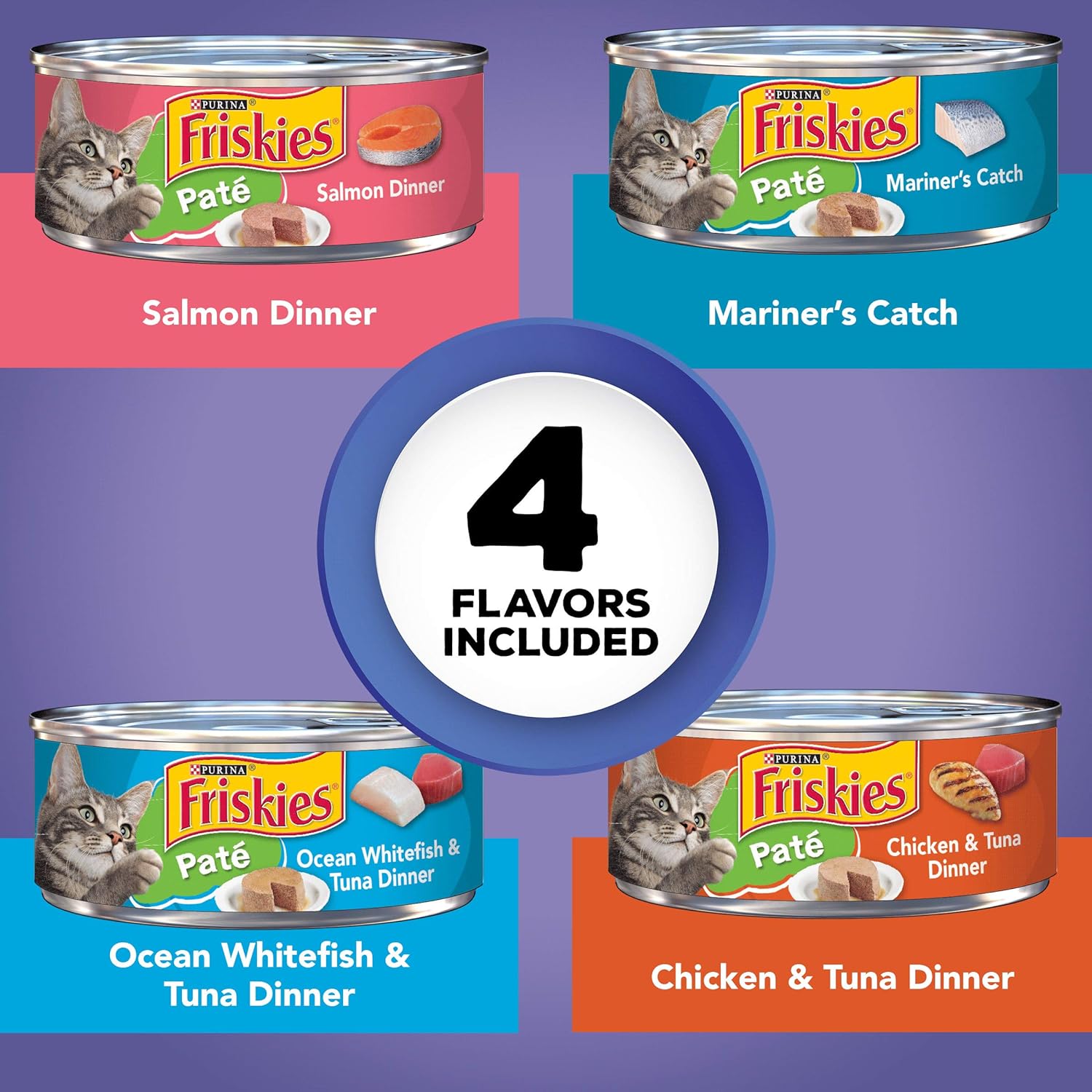 Purina Friskies Seafood and Chicken Pate Favorites Variety Pack - 40 Cans, 5.5 oz. Each