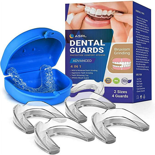 ASRL Mouth Guard for Clenching Teeth at Night, Night Guards for Teeth Grinding (4 Pack, 2 Sizes)