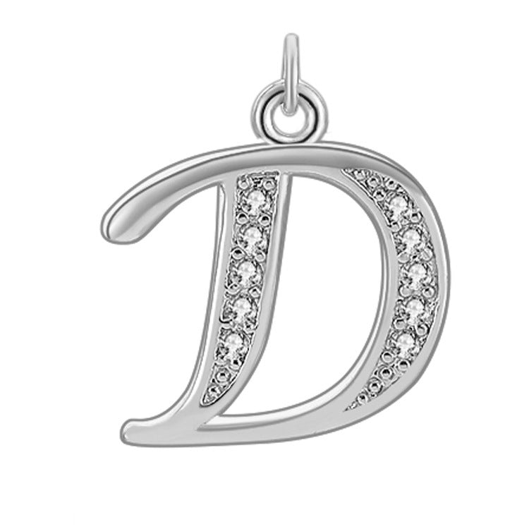 Creative Diamond-embedded Capital 26 English Letter Pendant Necklace Bracelet