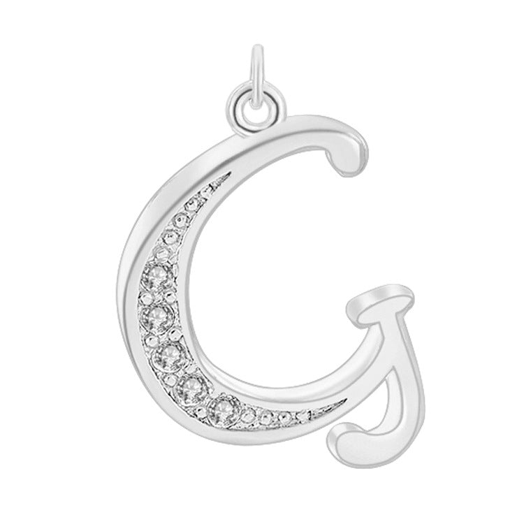 Creative Diamond-embedded Capital 26 English Letter Pendant Necklace Bracelet