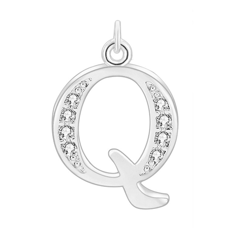 Creative Diamond-embedded Capital 26 English Letter Pendant Necklace Bracelet