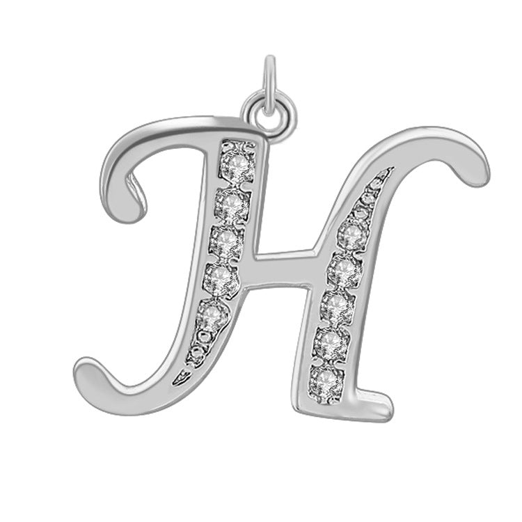 Creative Diamond-embedded Capital 26 English Letter Pendant Necklace Bracelet