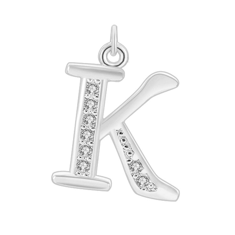 Creative Diamond-embedded Capital 26 English Letter Pendant Necklace Bracelet