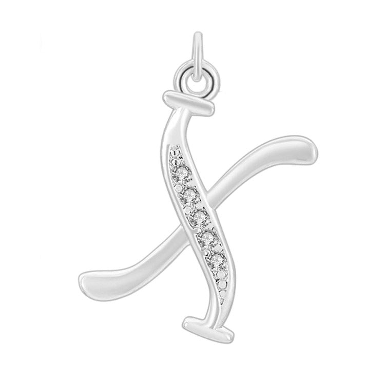 Creative Diamond-embedded Capital 26 English Letter Pendant Necklace Bracelet