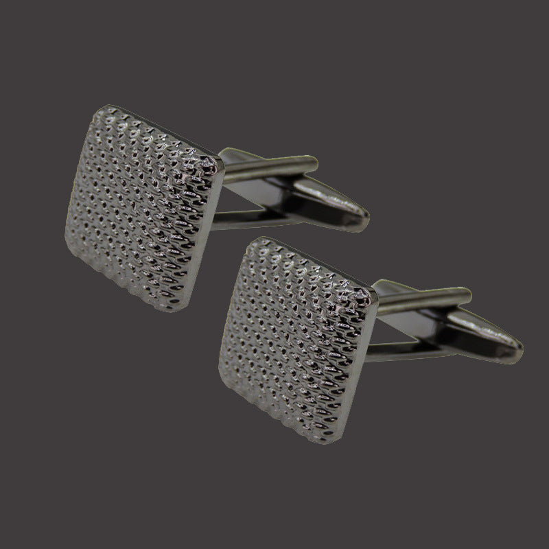 Copper Black And Golden Silver Laser Metal Cufflinks