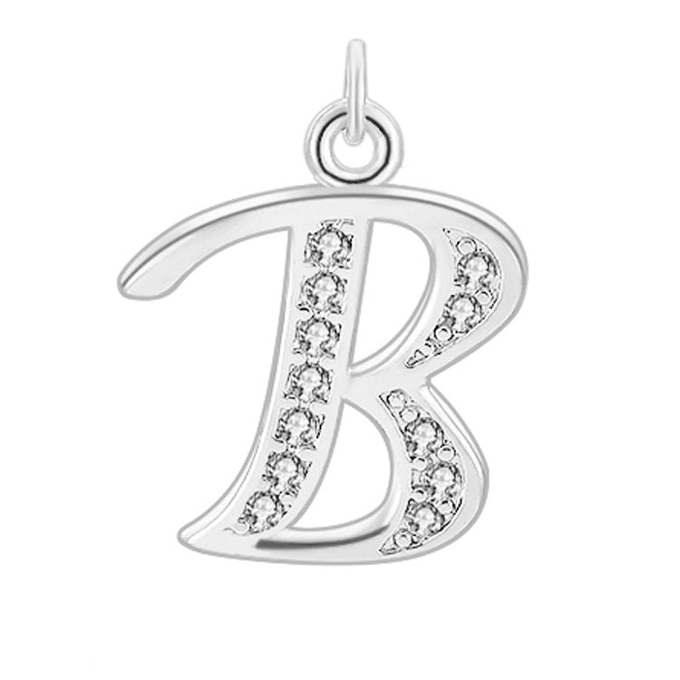 Creative Diamond-embedded Capital 26 English Letter Pendant Necklace Bracelet