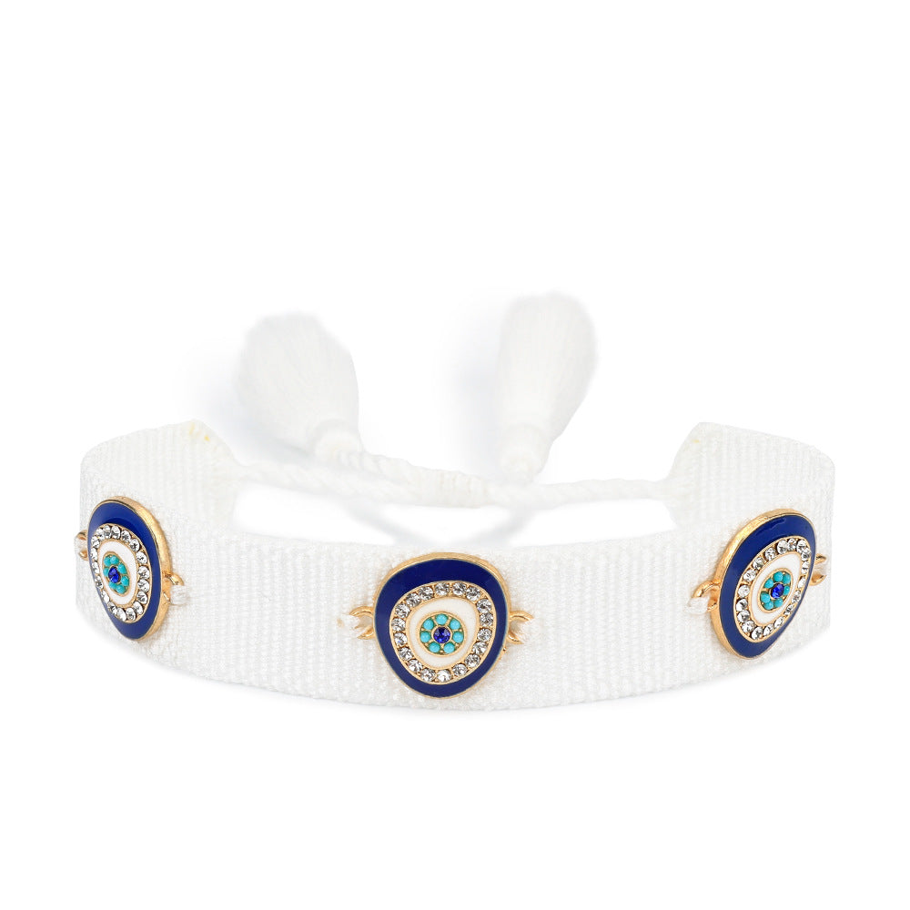 Lucky Blue Eyes Trendy Woven Bracelet