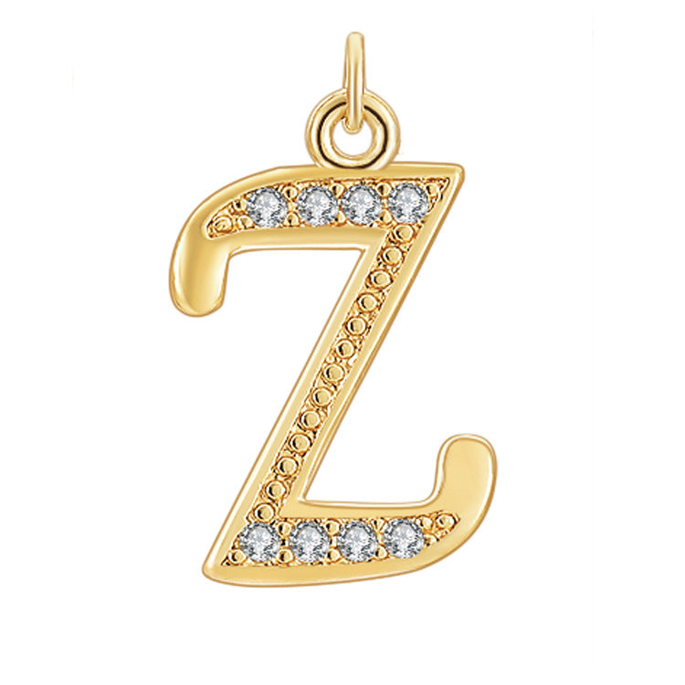 Creative Diamond-embedded Capital 26 English Letter Pendant Necklace Bracelet