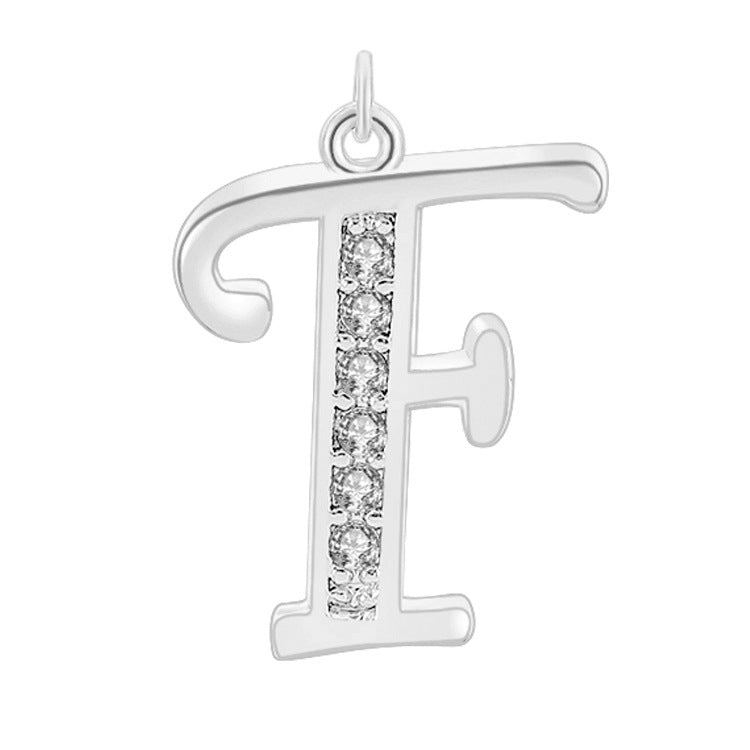 Creative Diamond-embedded Capital 26 English Letter Pendant Necklace Bracelet