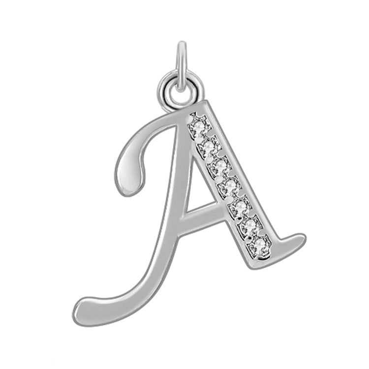 Creative Diamond-embedded Capital 26 English Letter Pendant Necklace Bracelet