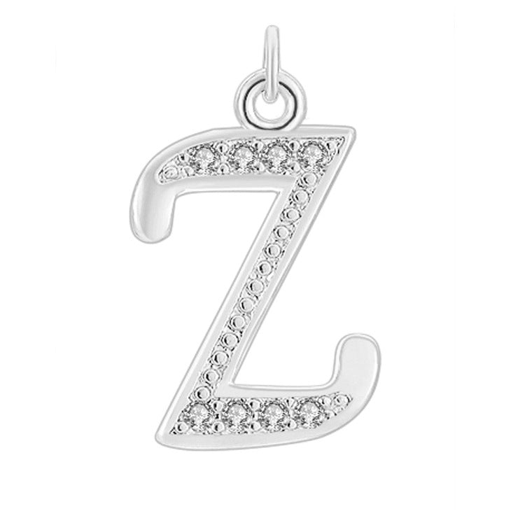 Creative Diamond-embedded Capital 26 English Letter Pendant Necklace Bracelet