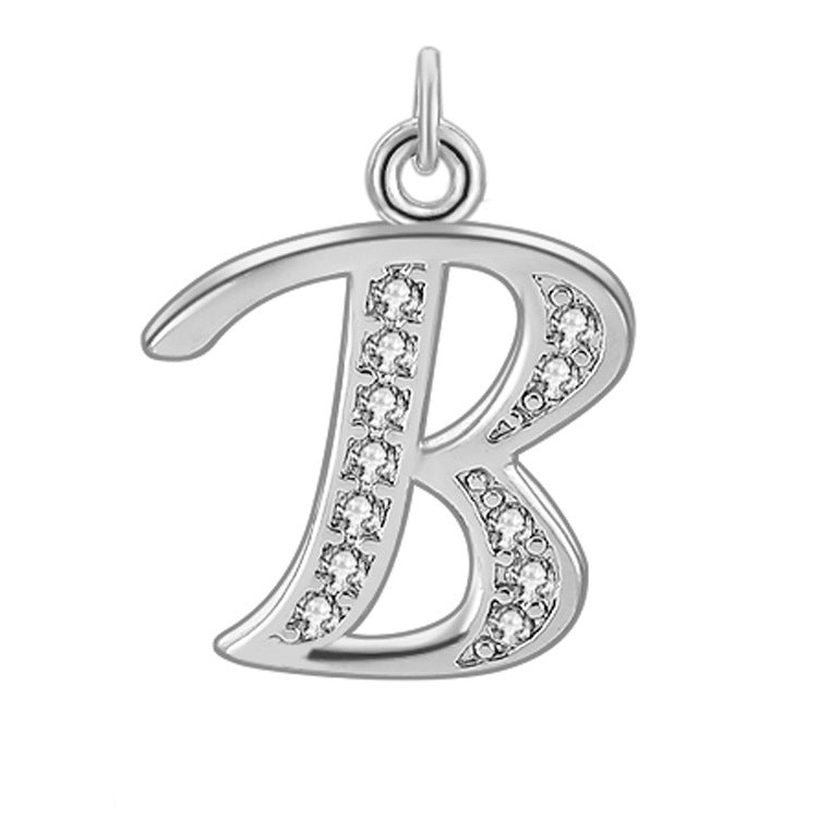 Creative Diamond-embedded Capital 26 English Letter Pendant Necklace Bracelet