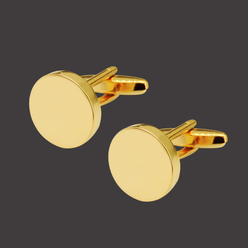 Copper Black And Golden Silver Laser Metal Cufflinks