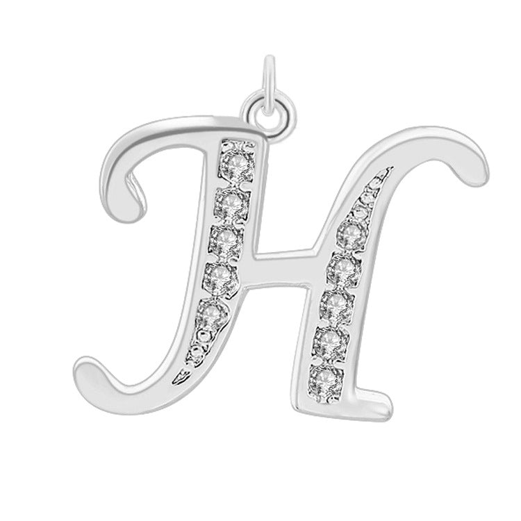 Creative Diamond-embedded Capital 26 English Letter Pendant Necklace Bracelet