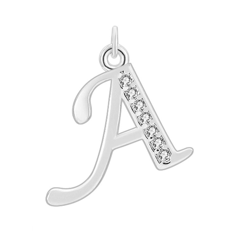 Creative Diamond-embedded Capital 26 English Letter Pendant Necklace Bracelet