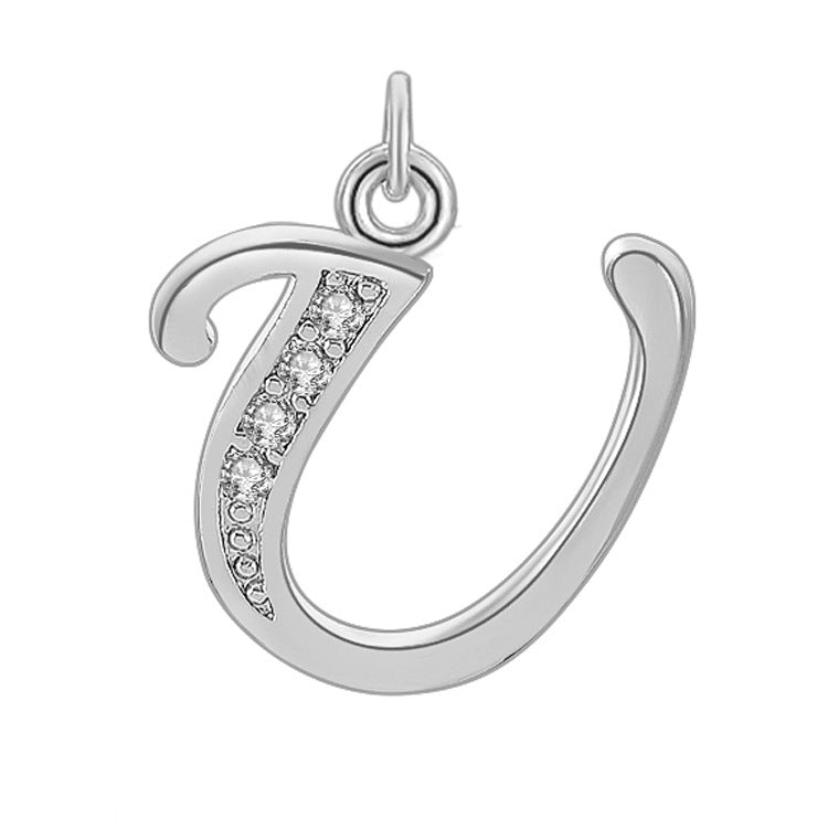 Creative Diamond-embedded Capital 26 English Letter Pendant Necklace Bracelet