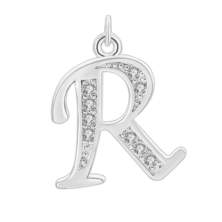 Creative Diamond-embedded Capital 26 English Letter Pendant Necklace Bracelet