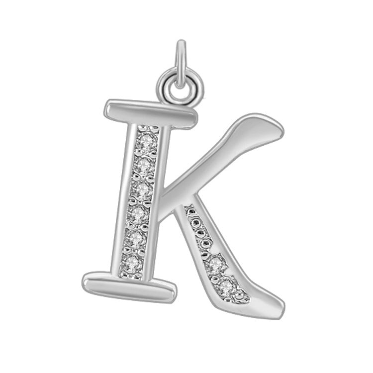 Creative Diamond-embedded Capital 26 English Letter Pendant Necklace Bracelet