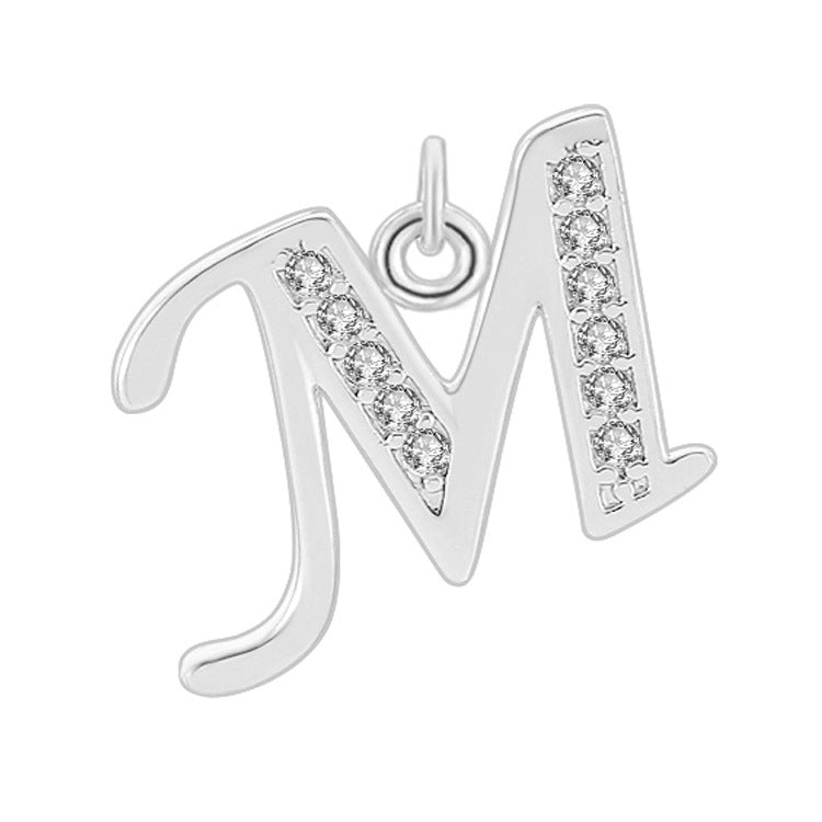 Creative Diamond-embedded Capital 26 English Letter Pendant Necklace Bracelet