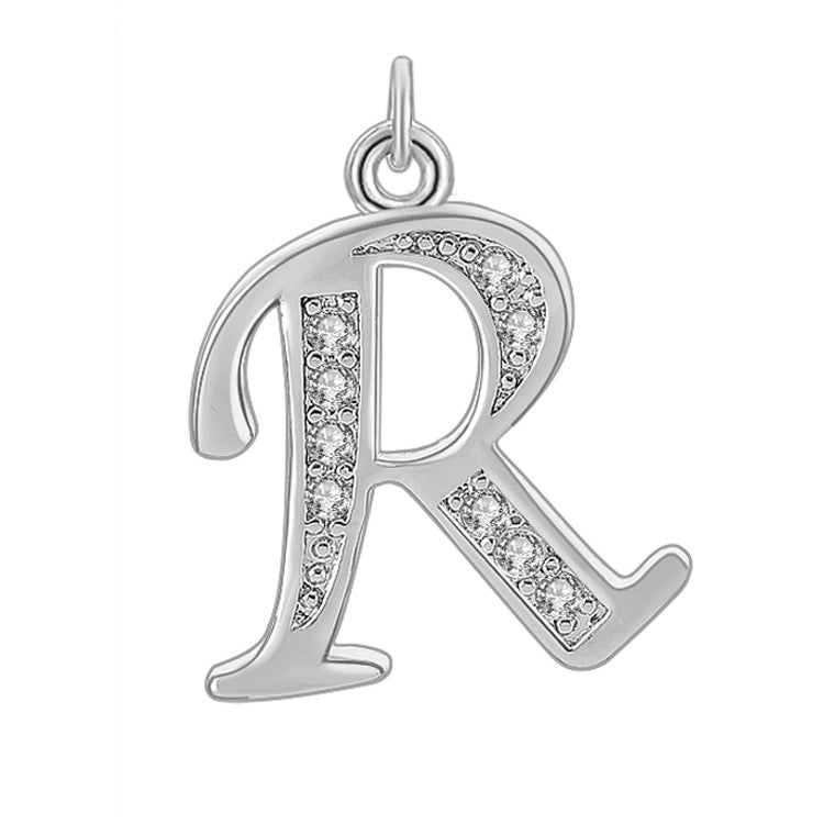 Creative Diamond-embedded Capital 26 English Letter Pendant Necklace Bracelet